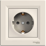 Контакт ШУКО 16A моноблок цвят Крем Asfora SE, SCHNEIDER ELECTRIC, EPH2900123