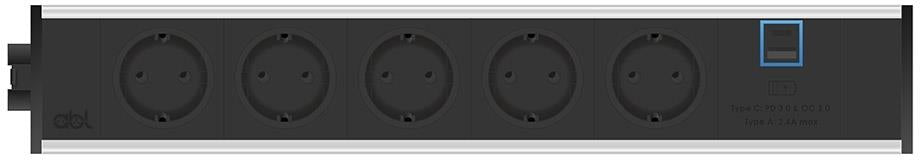 Модул Link 6M с 5х Шуко и USB тип A+C, цвят Черен, ABL, ABL Сърбия, 2M20F5A3