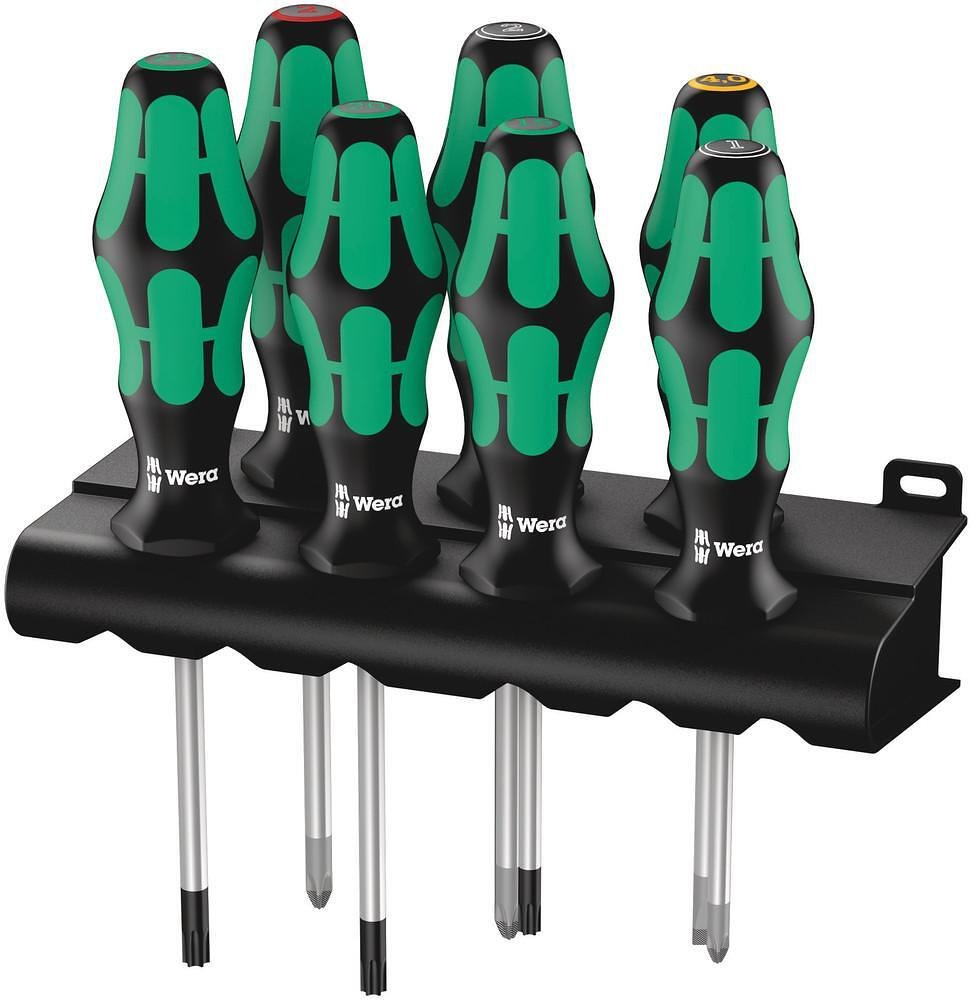 Комплект отвертки, 1x шлиц, 1x PH, 2x PZ и 3x TX, 3xx/7 Kraftform Plus Wera - W320540