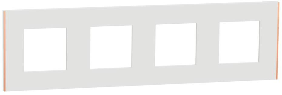 Лицева рамка 4х цвят Бял/Мед Unica Déco SE, SCHNEIDER ELECTRIC, NU600842