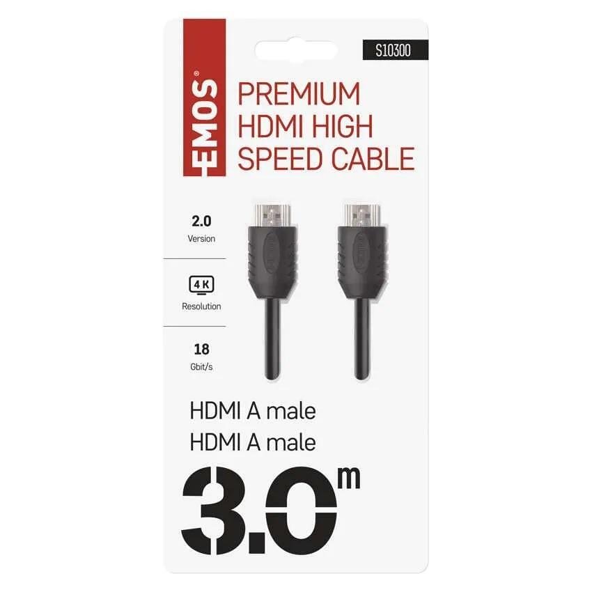 Корда HDMI 2.0 A/M-A/M PVC черна – 3m EMOS