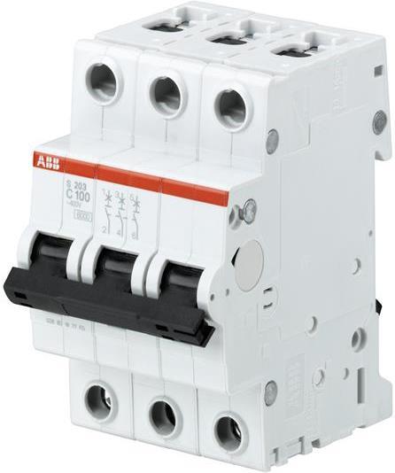 Автоматичен прекъсвач S203 3P 100A крива С 6kA ABB, 2CDS253001R0824