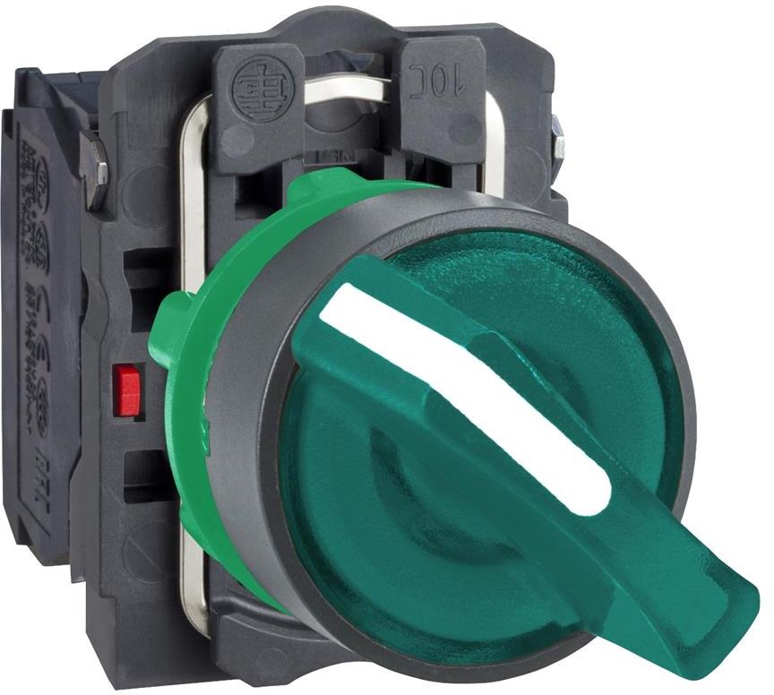Превключвател зелен 1-2 1NO-1NC светещ 230...240Vac Ø22mm XB5 SE, SCHNEIDER ELECTRIC НИСКО НАПРЕЖЕНИЕ, XB5AK123M5