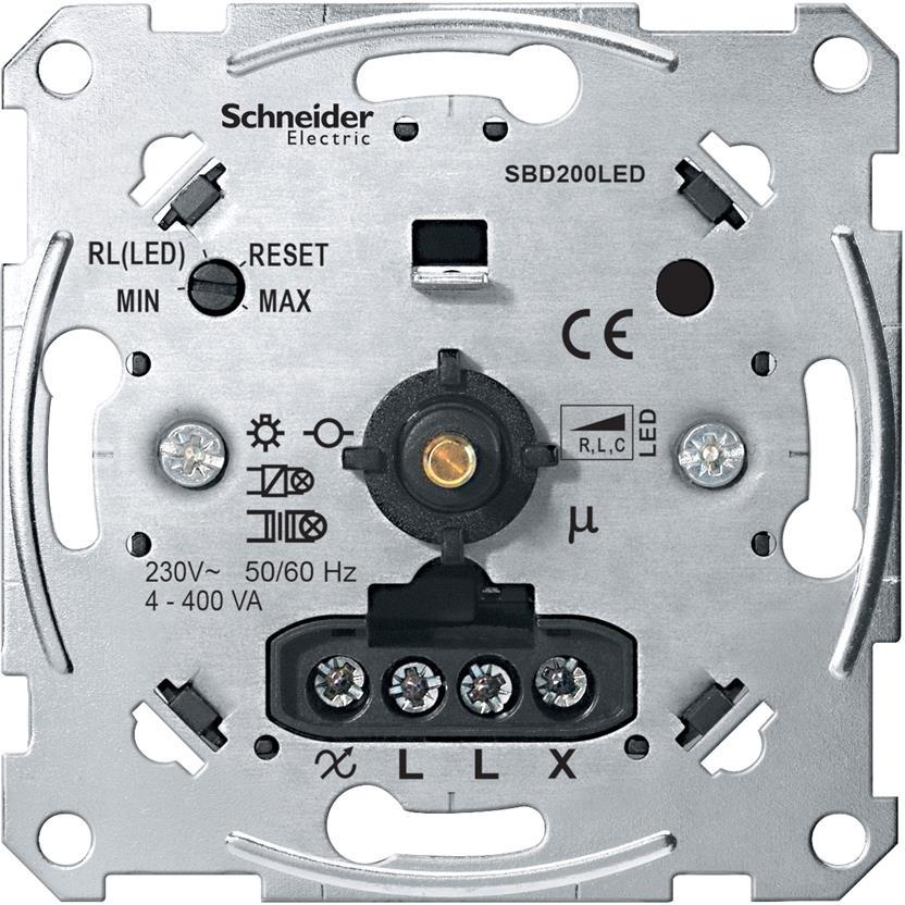 Димер ротативен R=4-400W L=4-400VA LED=4-200VA механизъм Merten SE, SCHNEIDER ELECTRIC, MTN5134-0000