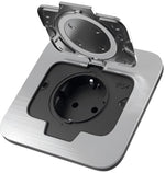 Контакт шуко IP54, цвят стомана, Ø60mm, Commel, COMMEL, C043-801
