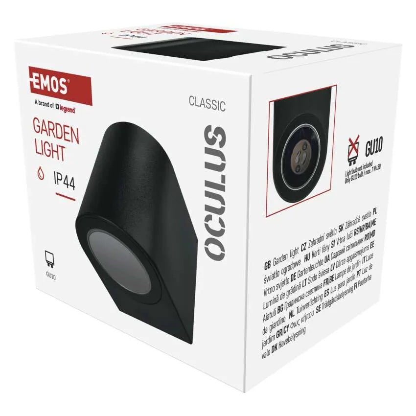 Фасадно осветително тяло 1x GU10 88x67x80mm IP44 OCULUS EMOS, ZGF010P