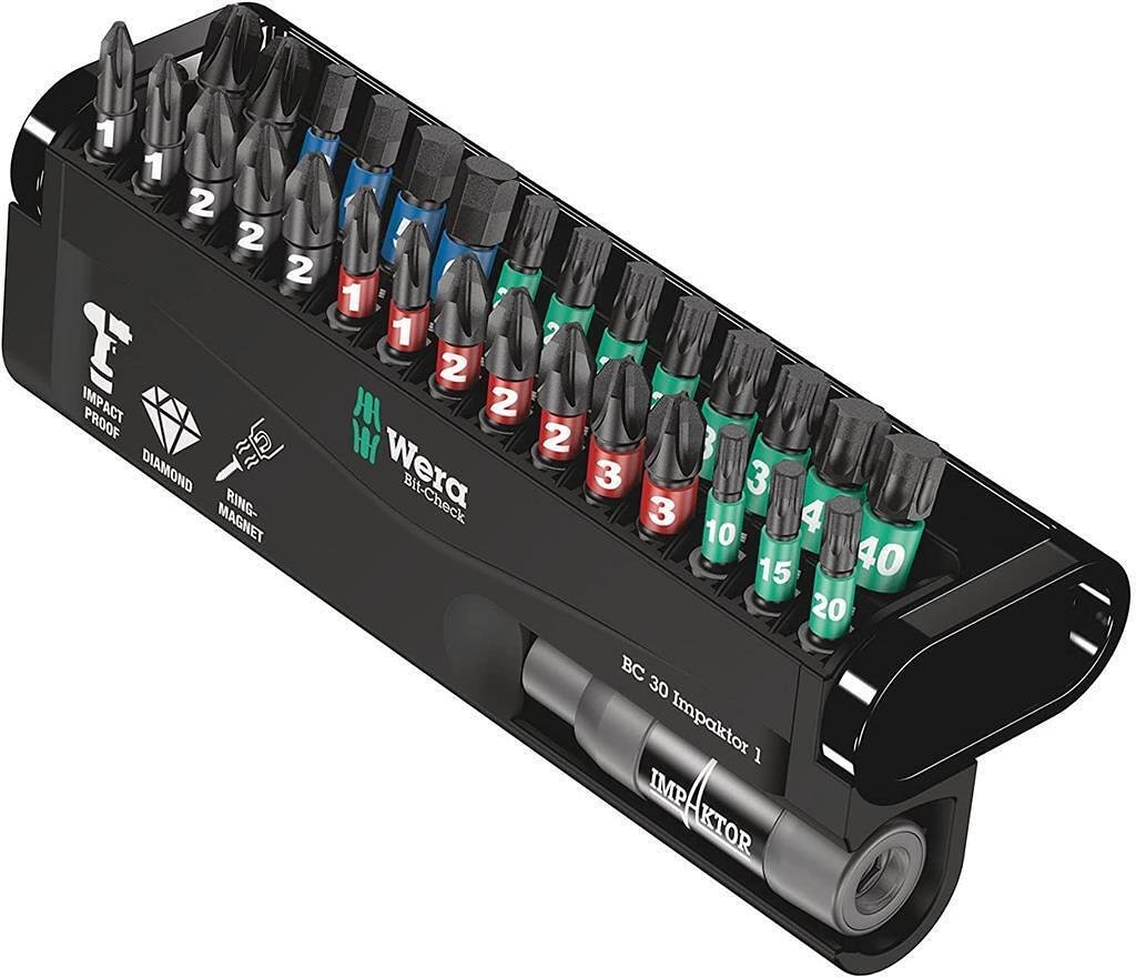 Комплект 29х бита и държач 897/4, Bit-Check 30 Impaktor Wera - W057690