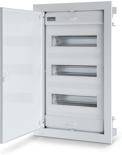 Табло за СКРИТ монтаж 3х12+6 DIN модула с метална плътна врата 568x368x90 Scame-677.3036.2