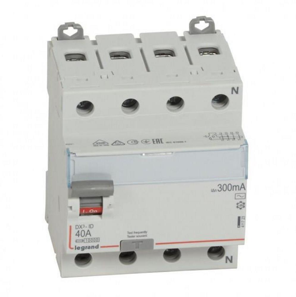 ДТЗ 4P 40A 300mА серия DX3 ID тип AC Legrand, LEGRAND НИСКО НАПРЕЖЕНИЕ, 411723
