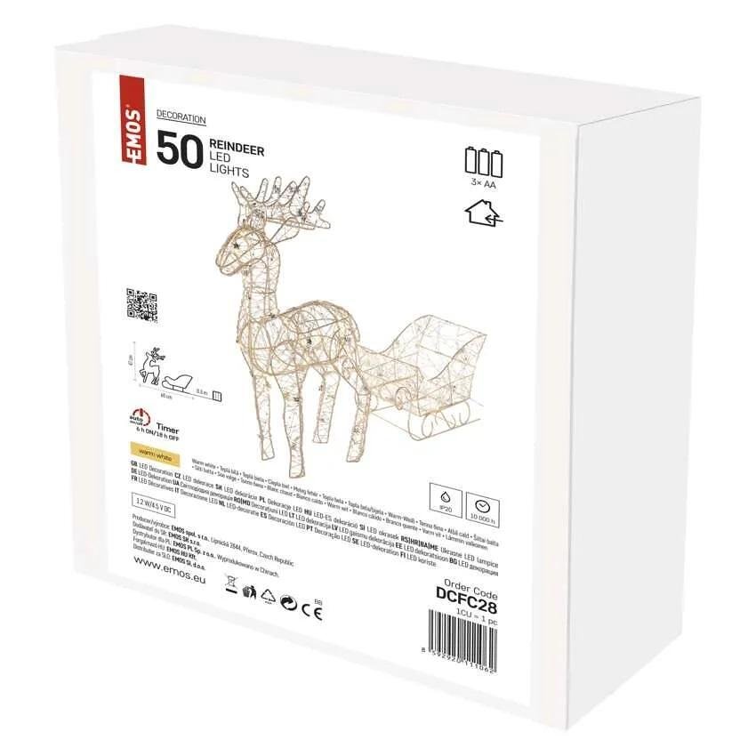 Декорация еленче 60х10х47см LED топла светлина IP20 с батерии FIGURES EMOS - DCFC28