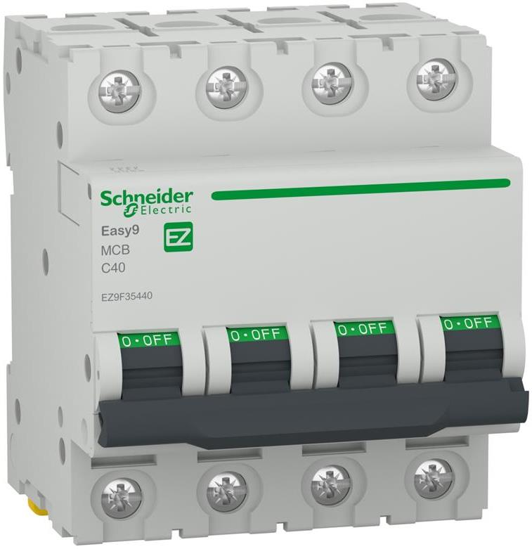 Автоматичен прекъсвач Easy 9 4P 40A крива C 6kA SE, SCHNEIDER ELECTRIC НИСКО НАПРЕЖЕНИЕ, EZ9F35440