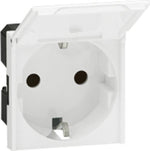 Контакт ШУКО 16A с капак антибактериален цвят бял Mosaic Legrand, LEGRAND, 77219