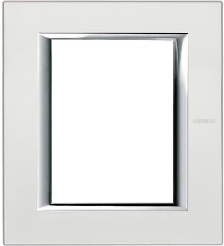 Рамка 3+3 мод. правоъгълна Silver mat метална Axolute Bticino /до изчерпване/, BTICINO, HA4826SAN