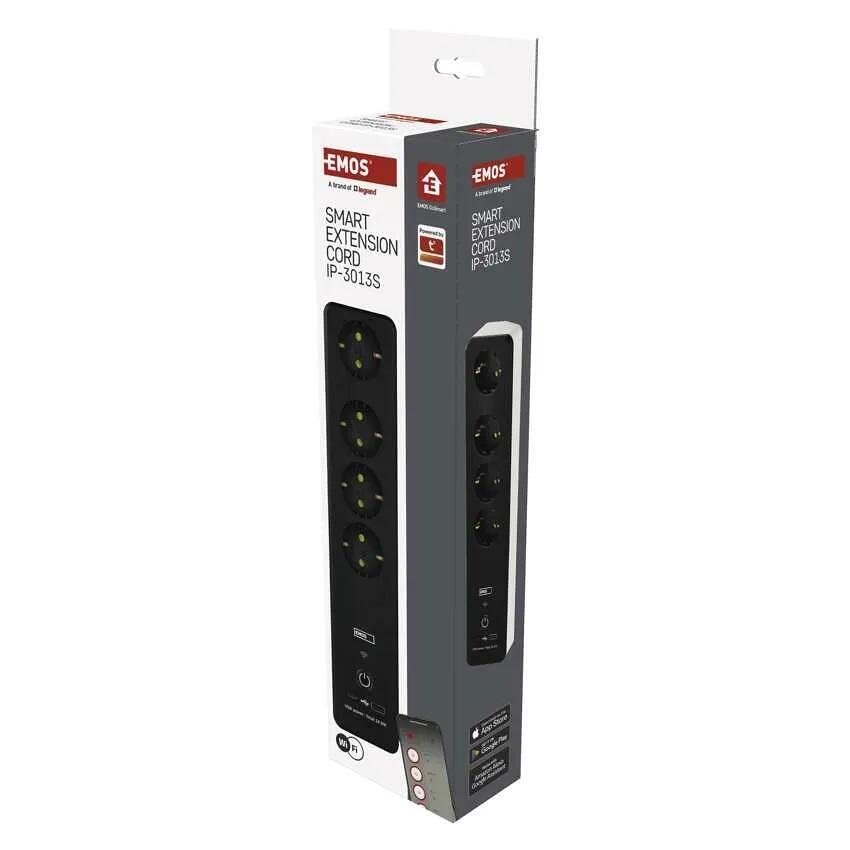 Разклонител 4x2P+E с кабел 2 метра, копче, с USB A+C 3A 15W Wi-Fi GoSmart EMOS