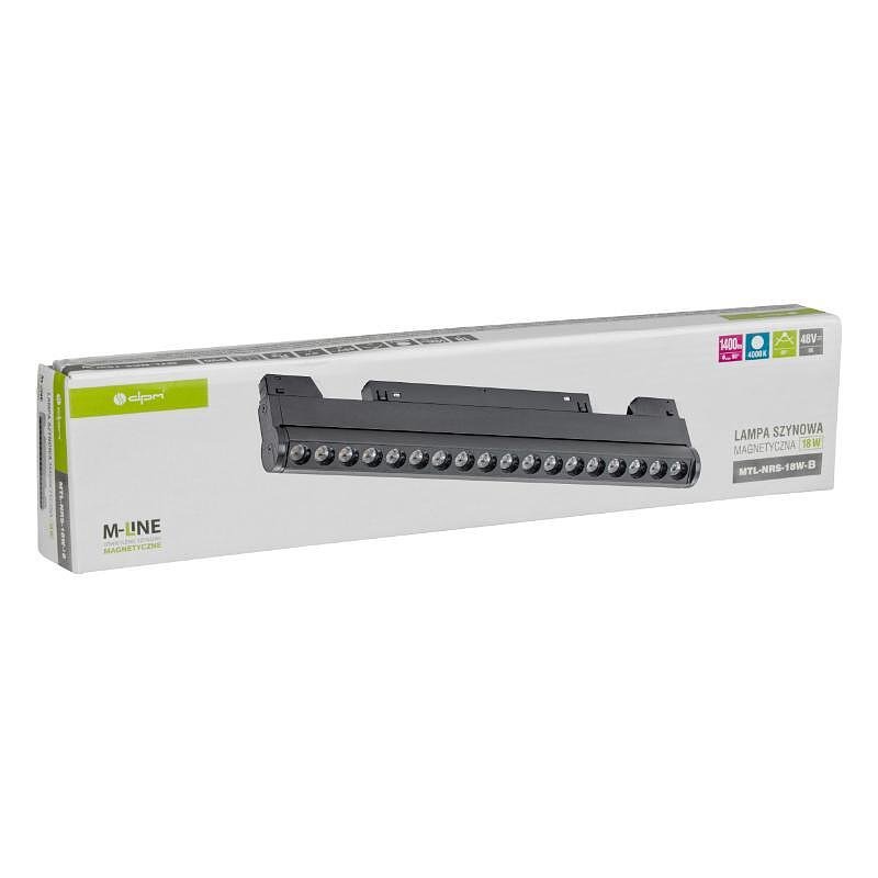 Линейна лампа с магнитна релса, регулируема M-LINE, бяла, 18 W, 1400 lm, 4000 K, DPM, MTL-NRS-18W-B