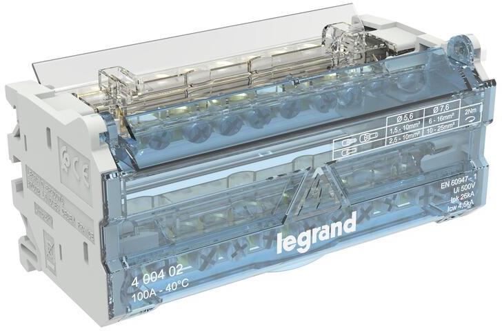 Разпределителен клемен блок 100A 2P 6 модула Legrand, LEGRAND НИСКО НАПРЕЖЕНИЕ, 400402