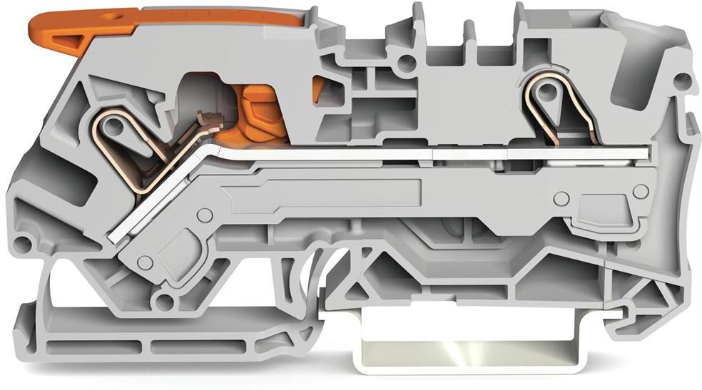 Редова клема СИВА 6мм2 БЕЗВИНТОВА серия CAGE CLAMP® Wago, WAGO, 2106-1201