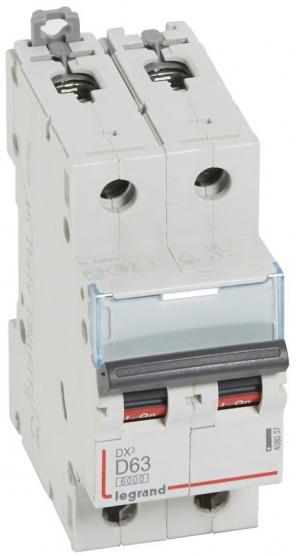 Автоматичен прекъсвач DX3 2P 63A крива D 6kA Legrand, LEGRAND НИСКО НАПРЕЖЕНИЕ, 408037