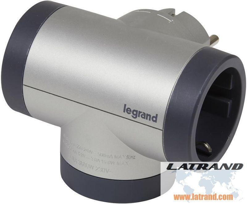 Адаптер за контакт 2х Шуко Т-образен въртящ с USB A+C алуминий NEW Legrand - 694524