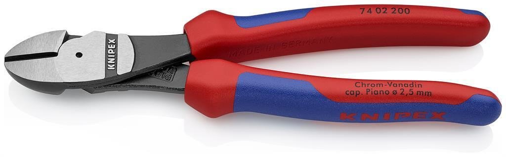 Клещи диагонални резачки усилени, синьо-червена ръкохватка 200мм, Knipex - K7402200