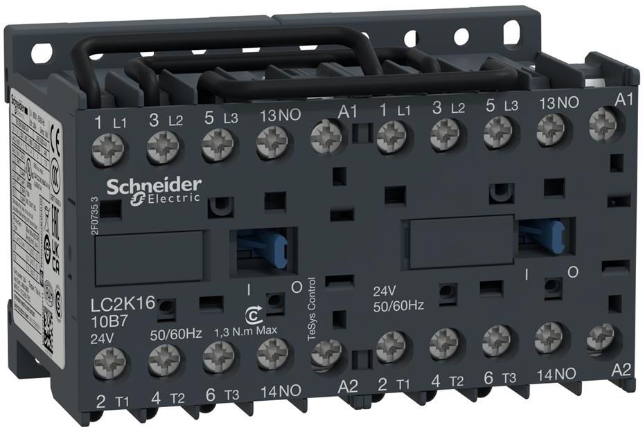 Контактор реверсивен TeSys K 3P 7.5kW (16A AC-3) 1NO 230V 50/60Hz SE, SCHNEIDER ELECTRIC НИСКО НАПРЕЖЕНИЕ, LC2K1610P7