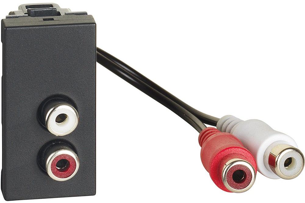 Розетка RCA аудио 1 мод. цвят Графит Light Now Bticino, BTICINO, YD4269R