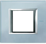 Рамка 2 мод. правоъгълна Blue glass Axolute Bticino /до изчерпване/, BTICINO, HA4802VZS