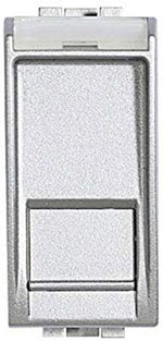 Розетка RJ45 cat.6 FTP конектор toolless IDC 1 мод. цвят Алуминий LL Bticino, BTICINO, NT4279C6F