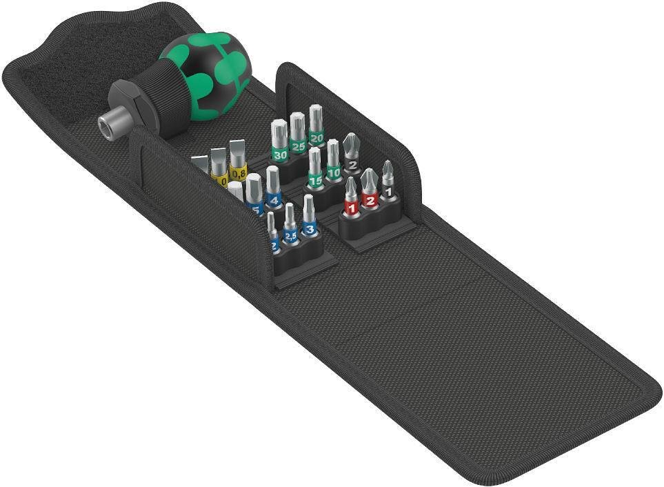 Комплект отвертки, 1x ръкохватка и 18х бита, Kraftform Kompakt Stubby Wera - W057471