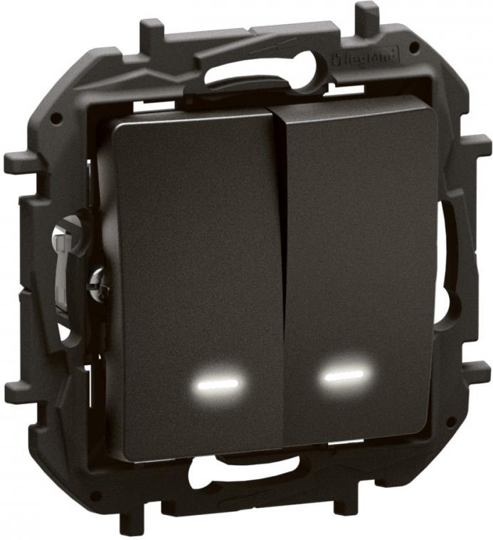 Сериен ключ с подсветка цвят Черен Niloe New Legrand, LEGRAND, NP2121BK