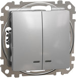 Сериен ключ с подсветка цвят Алуминий Sedna SE, SCHNEIDER ELECTRIC, SDD113105L