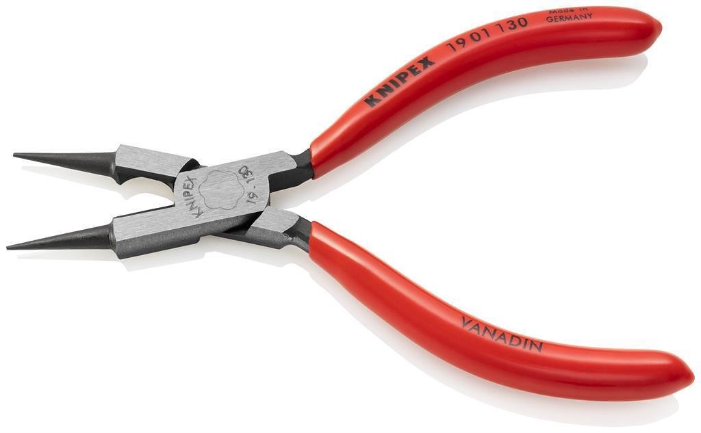 Клещи бижутерски, червена ръкохватка 130мм, Knipex - K1901130