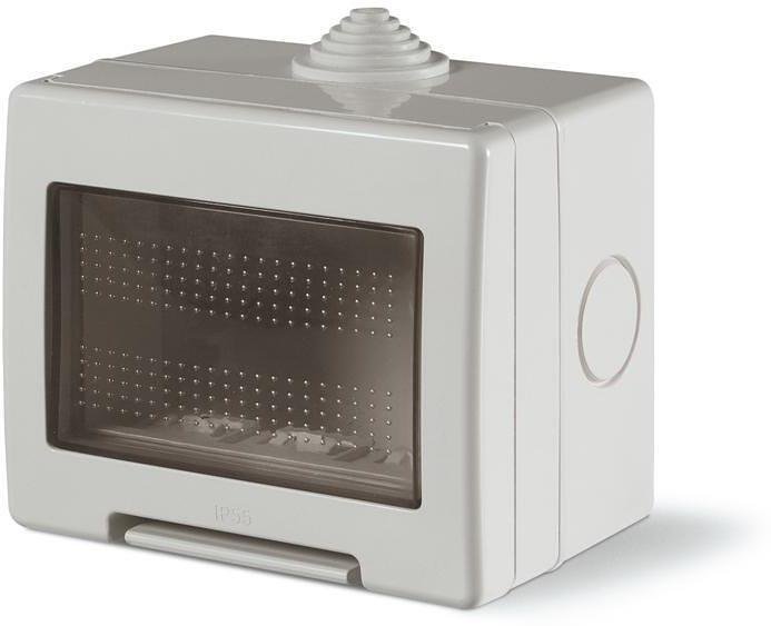 SCAME - Конзола за открит монтаж с капак IP55 3 мод. Unibox цвят СИВ - 136.5123