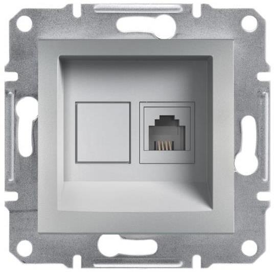 Розетка RJ11 цвят Алуминий Asfora SE, SCHNEIDER ELECTRIC, EPH4100161
