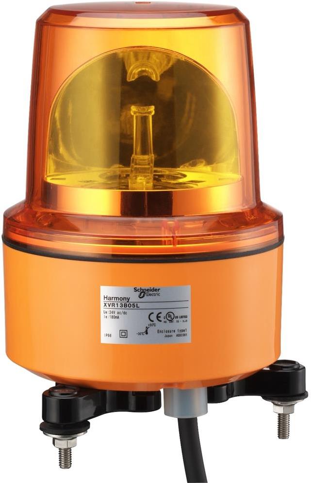 Лампа с въртящ се отразител Ф130 230Vac оранжева SE, SCHNEIDER ELECTRIC НИСКО НАПРЕЖЕНИЕ, XVR13M05L
