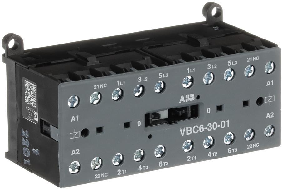 Контактор реверсивен VBC6-30-01 3P 4kW 1NC 24V DC ABB, GJL1213901R0011