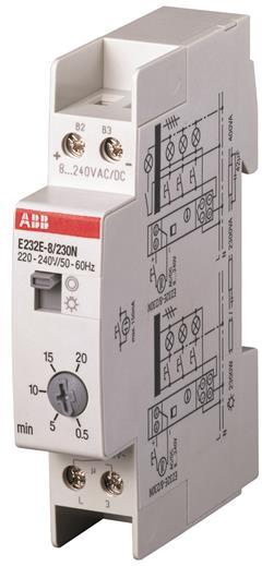 Стълбищен автомат E232E-8/230N, 1x 0.5m-20m, 1c/o 16A, 8…240Vac/dc 1 модул ABB, 2CDE010003R0511