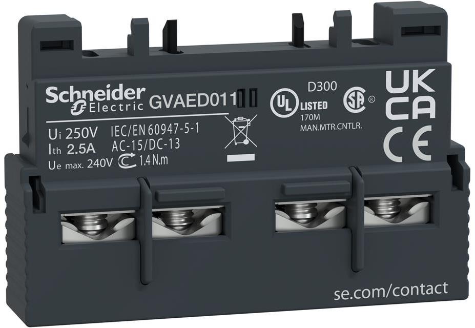 Блок помощни контакти TeSys GV3 1NO-1NC челен монтаж SE, SCHNEIDER ELECTRIC НИСКО НАПРЕЖЕНИЕ, GVAED011