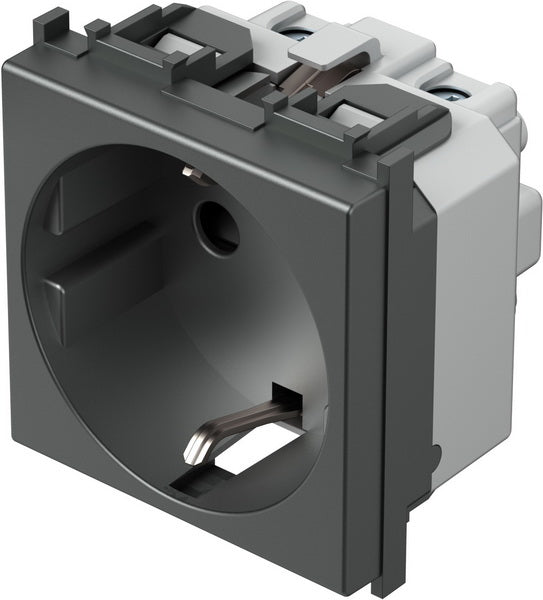 Контакт шуко 2P+E 16A 2 мод. цвят Антрацит Modul TEM, VM10AT