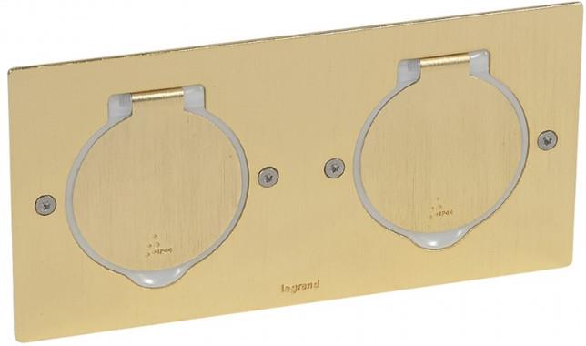 Метална основа Bronze двойна правоъгълна IP44/IK08 Legrand, LEGRAND, 89712