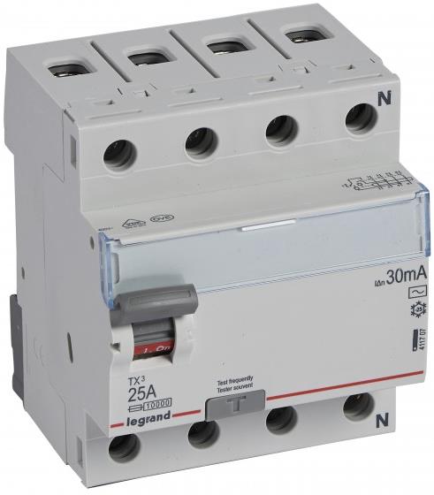 ДТЗ 4P 25А 30mА серия TX3 ID тип AC Legrand, LEGRAND НИСКО НАПРЕЖЕНИЕ, 411707
