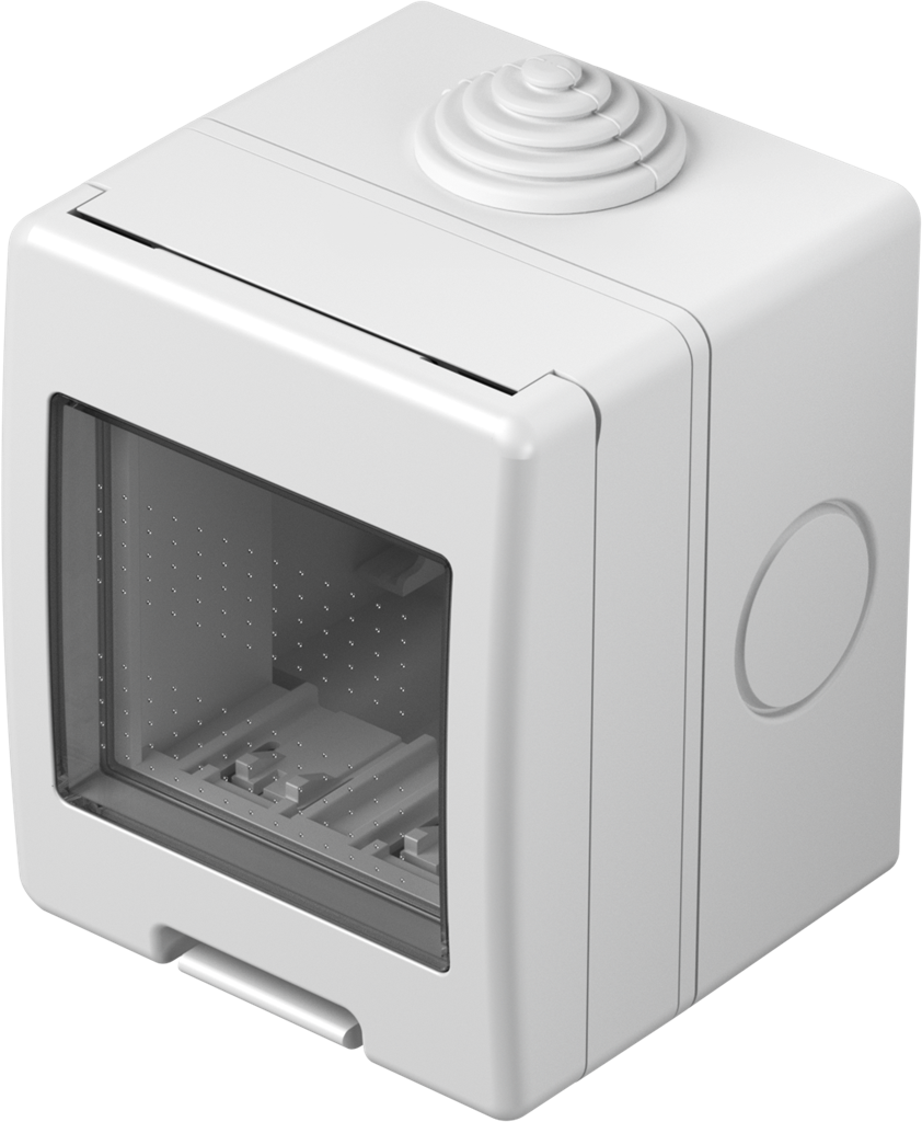 Конзола за открит монтаж IP55 2 мод. цвят Бял гланц Modul TEM, AQ20PW
