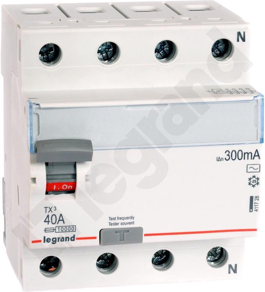 ДТЗ 4P 40A 300mА серия TX3 ID тип AC Legrand, LEGRAND НИСКО НАПРЕЖЕНИЕ, 411728
