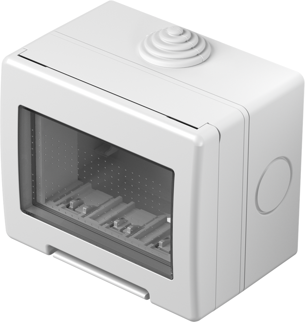 Конзола за открит монтаж IP55 3 мод. цвят Бял гланц Modul TEM, AQ30PW