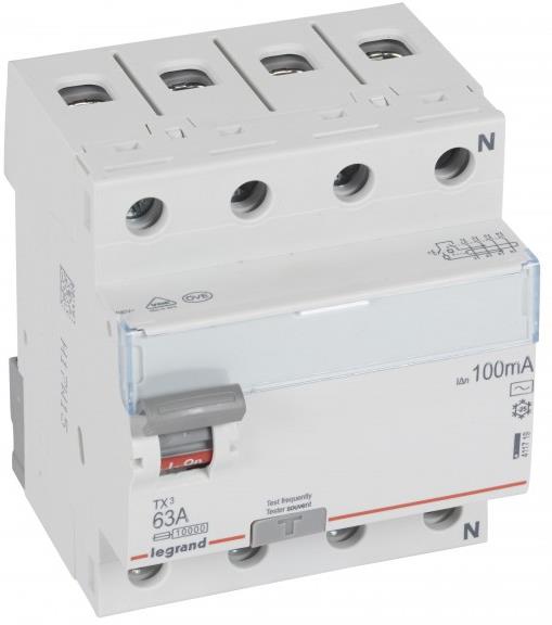 ДТЗ 4P 63A 100mА серия TX3 ID тип AC Legrand, LEGRAND НИСКО НАПРЕЖЕНИЕ, 411719