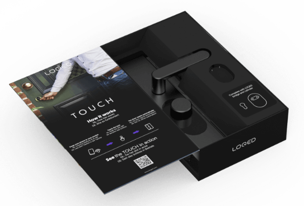Брава за врата черна LOQED Touch Smart Lock - 820194, SHELLY, LOQED Touch Smart Lock B