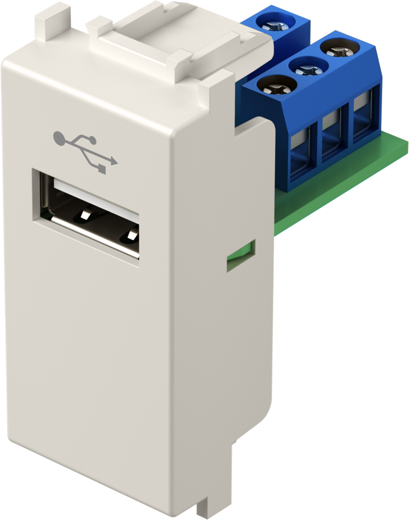 Розетка USB A 2.0 за данни 1 мод. цвят Крем мат Modul TEM, KM51MI