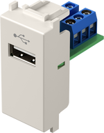 Розетка USB A 2.0 за данни 1 мод. цвят Крем мат Modul TEM, KM51MI