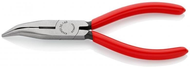 Клещи резачки с извит остър връх, червена ръкохватка 160мм, Knipex - K2521160