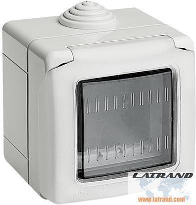 Конзола за открит монтаж с капак IP55 2 мод. цвят Светлосив Classia Bticino - 27502